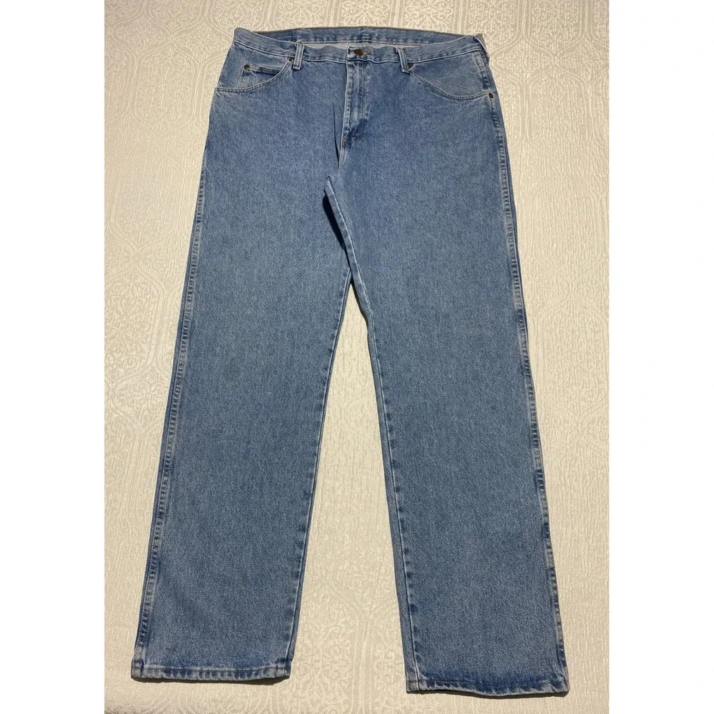 Wrangler Mens Regular Fit Straight Leg Jeans 38x32 Medium Wash Blue 965TPSL‎